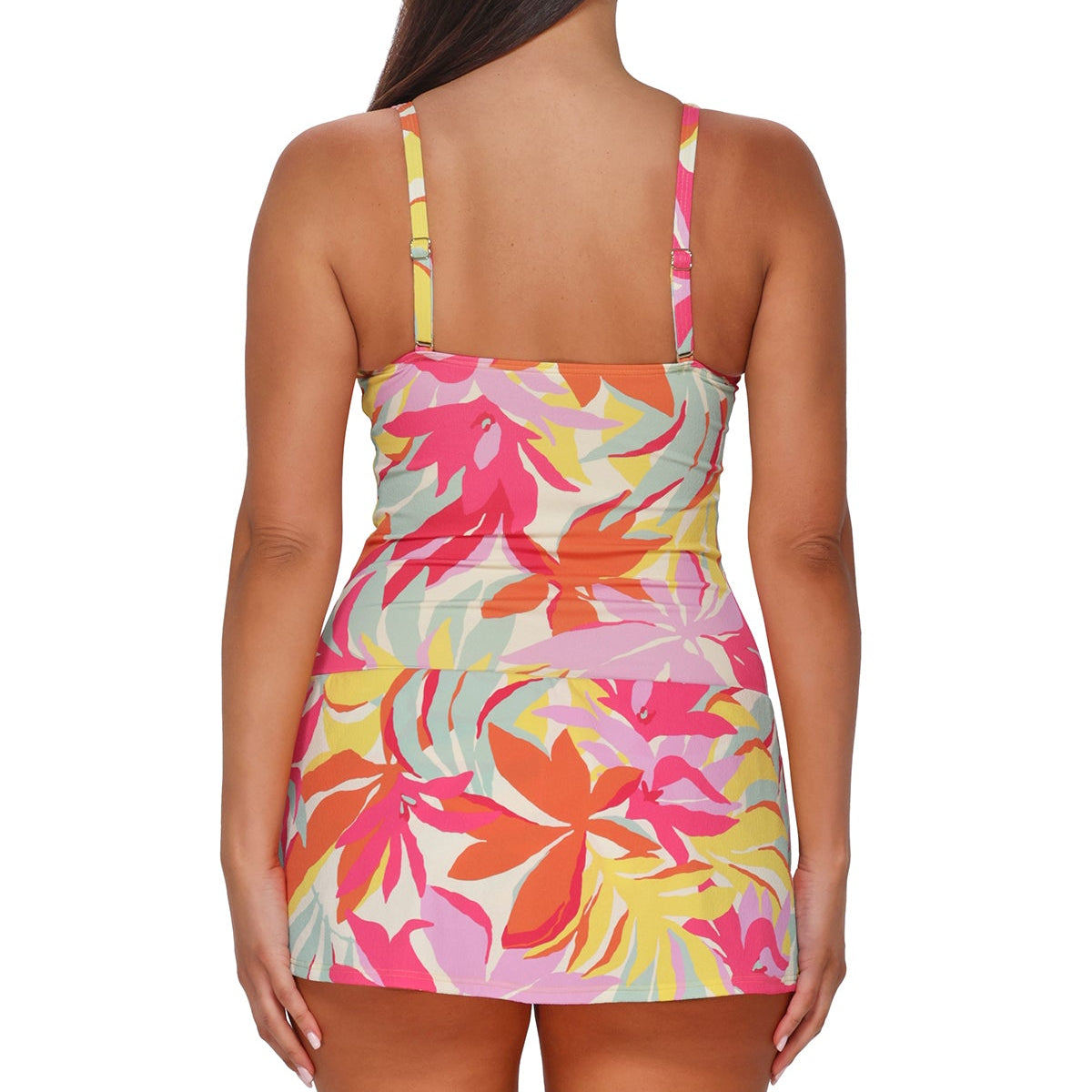 Sienna Swim Dress - 983 - Tropicolor Crepe Swim - One Pieces Sunsets, Inc.