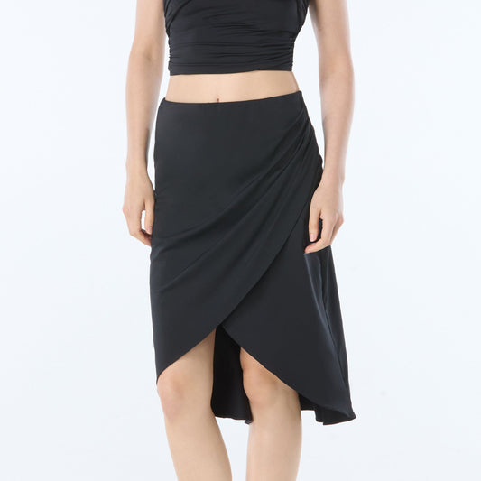 Drape Midi Skirt Cover Up - C10116 - Black Swim - Cover ups CARMEN MARC VALVO