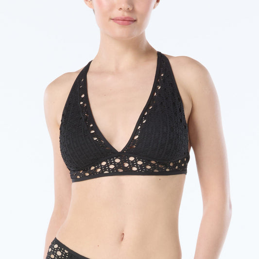 Crochet Bikini Top - C21962 - Black Swim - Tops - Bikinis CARMEN MARC VALVO