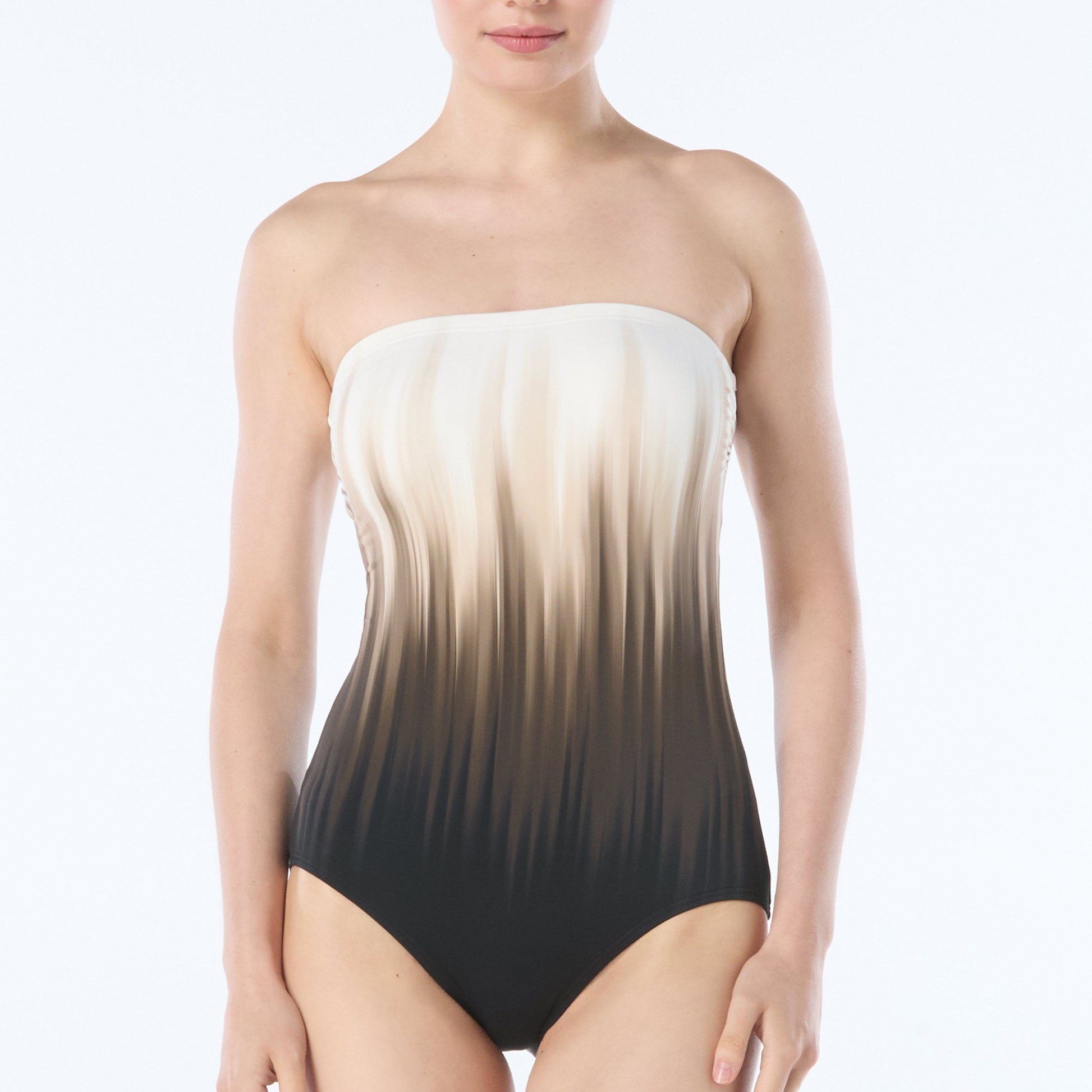 Bandeau One Piece - C6U519 - Brown/Black Swim - One Pieces CARMEN MARC VALVO