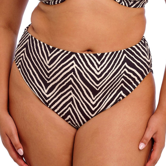 Fiji Falls Mid Rise Bikini Brief - ES802672 - Black Swim - Bottoms - Bikini ELOMI SWIM