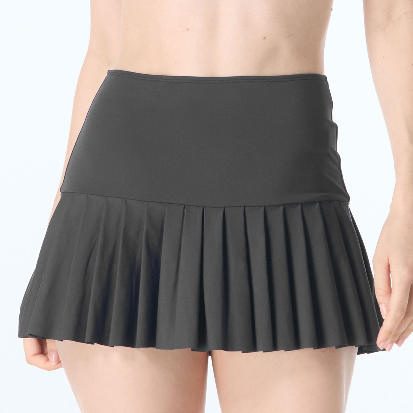 Stephanie Pleated Swim Skort - H58139 - Black Swim - Bottoms - Skirt BEACH HOUSE