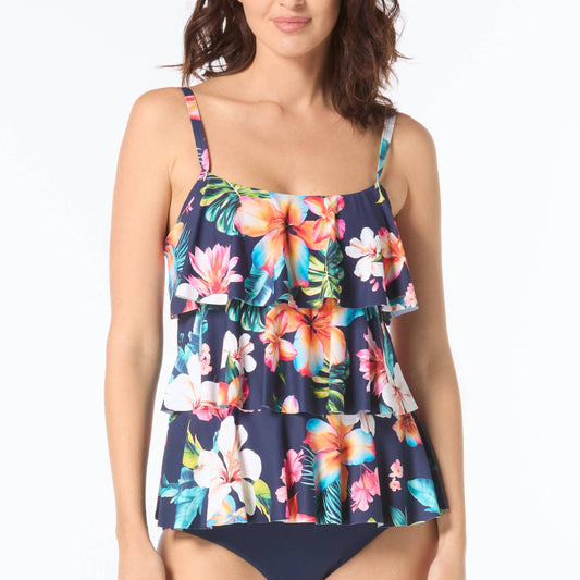 Jane Ruffle Tiered Tankini Top - H5K025 - Vibrant Vacay Swim - Tops - Tankinis BEACH HOUSE