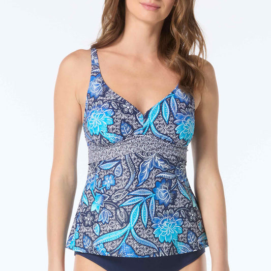 Adele V-Neck Tankini Top - H9G145 - Samoan Floral Swim - Tops - Tankinis BEACH HOUSE