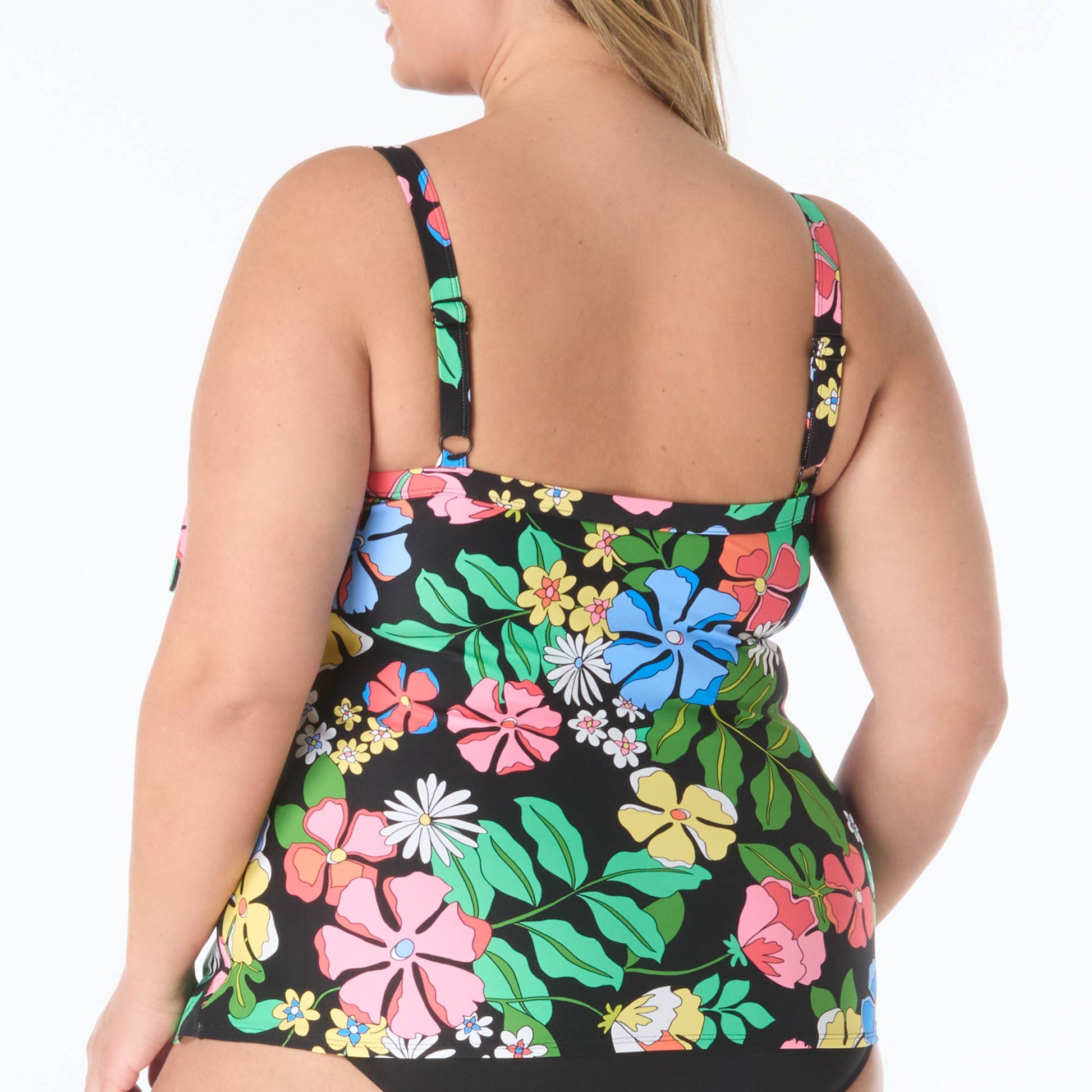 Jane Ruffle TankIni - HW2F096 - Midnight Garden Swim - Plus BEACH HOUSE