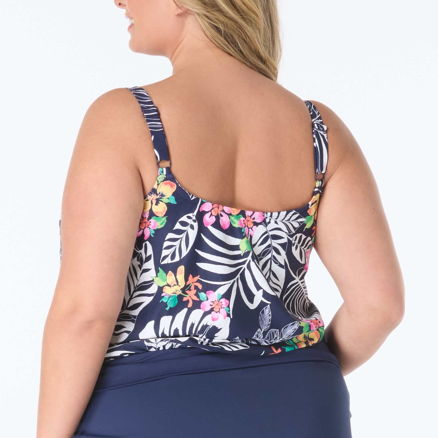 Sarah Blouson Plus Tankini - HW3E012 - Indigo Jungle Swim - Plus BEACH HOUSE