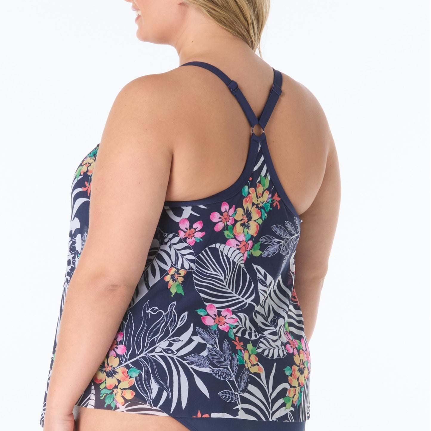 Kerry Mesh Underwire Plus Tankini - HW3E355 - Indigo Jungle Swim - Plus BEACH HOUSE