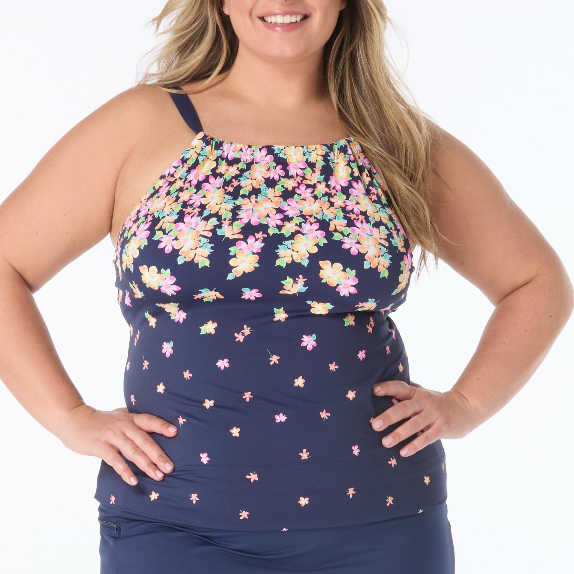 Blair High Neck Plus Tankini - HW4E130 - Floral Rain Swim - Plus BEACH HOUSE