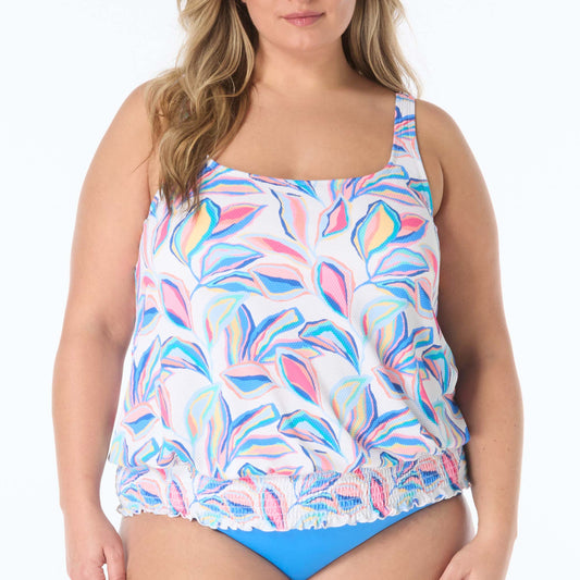 Brandy Plus Textured Tankini Top - HW4H352 - Bora Bora Swim - Plus BEACH HOUSE