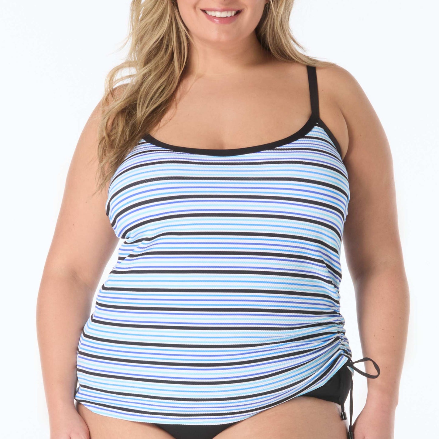 Bridget Underwire Plus Tankini - HW6A382 - Resort Stripe Swim - Plus BEACH HOUSE BLACK 18W