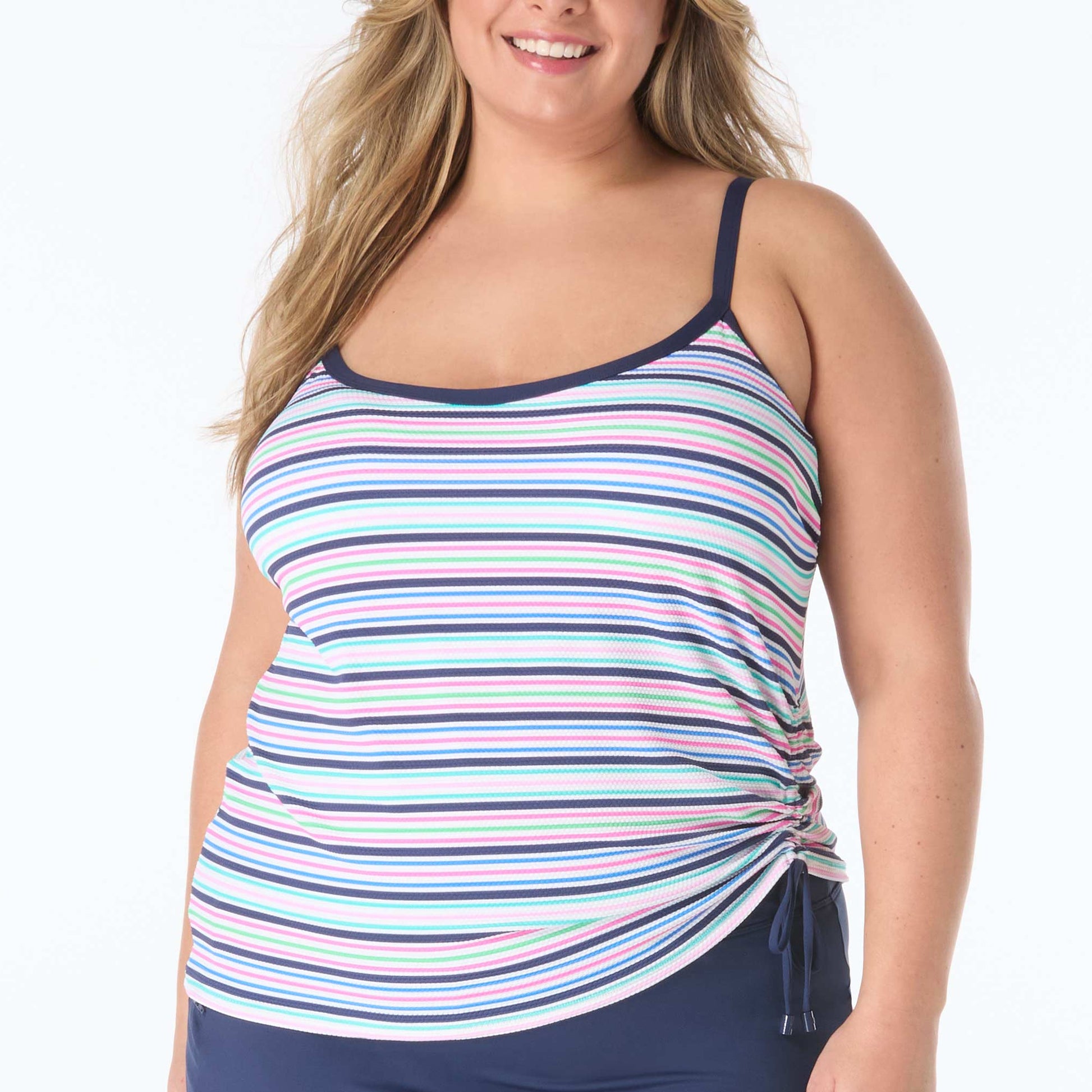 Bridget Underwire Plus Tankini - HW6A382 - Resort Stripe Swim - Plus BEACH HOUSE NAVY 16W