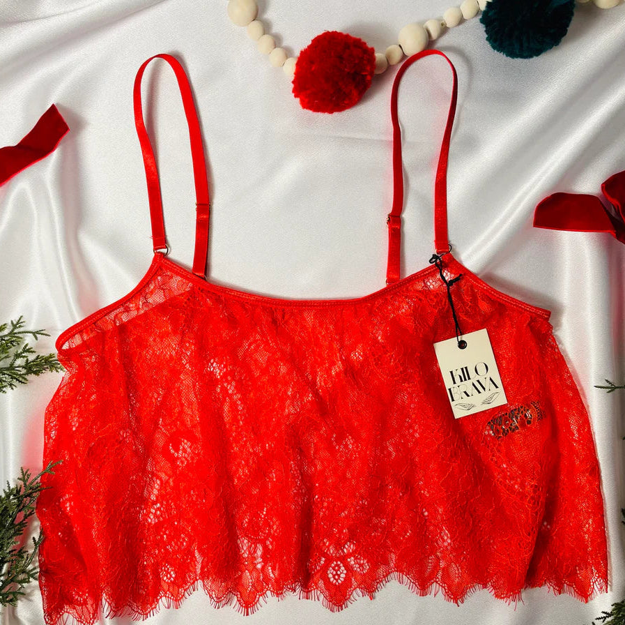 Lace Classic Red Crop Cami - 11194 Sleep & Lounge - Lounger - Tops Kilo Brava