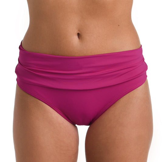 Island Goddess Shirred Band Hipster - LB0IG95 - Magenta Swim - Bottoms - Hipster LA BLANCA PINK 4 