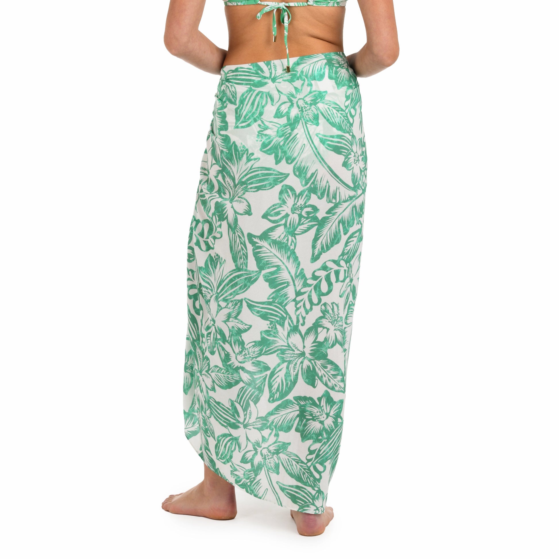 Batiki Balinese Pareo Wrap Cover Up - LB5ND40 - Eucalyptus Swim - Cover ups LA BLANCA