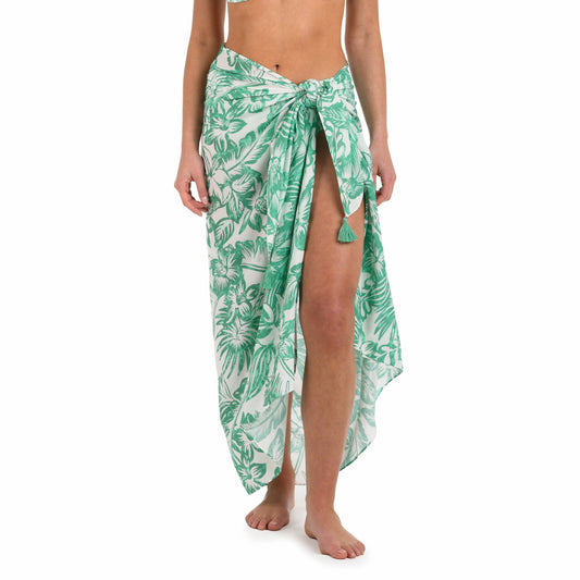 Batiki Balinese Pareo Wrap Cover Up - LB5ND40 - Eucalyptus Swim - Cover ups LA BLANCA