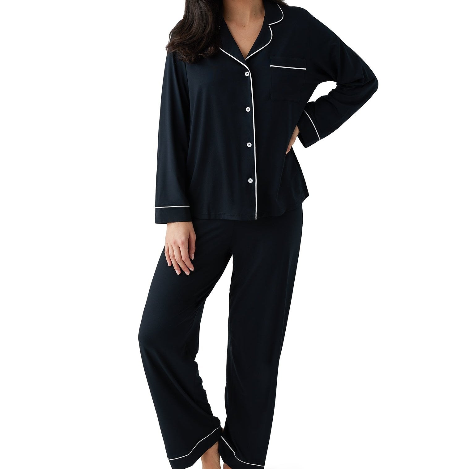 Lease to Lounge Pajama Set - W89383 Sleep & Lounge - Sleep - Pajamas Wacoal BLACK S 