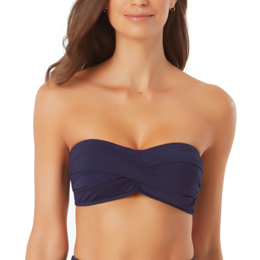 Twist Bandeau Bikini Top - MYMT10101 - Navy Swim - Tops - Bikinis ANNE COLE BLUE XS 