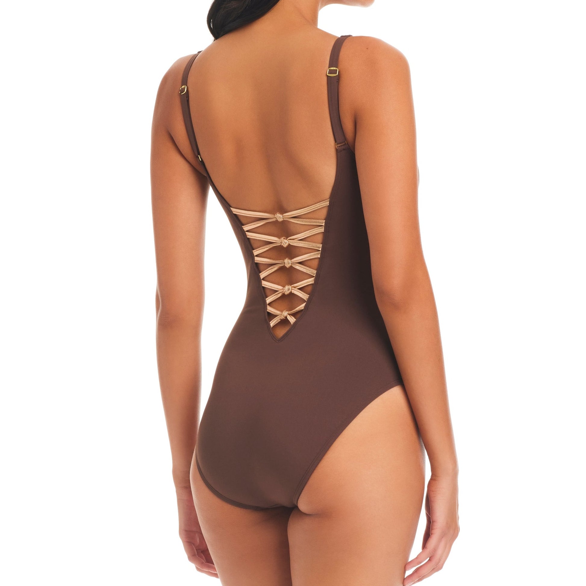 Let's Get Knotty Plunging One Piece - RBKN0027 - Hickory Swim - One Pieces BLEU ROD BEATTIE   