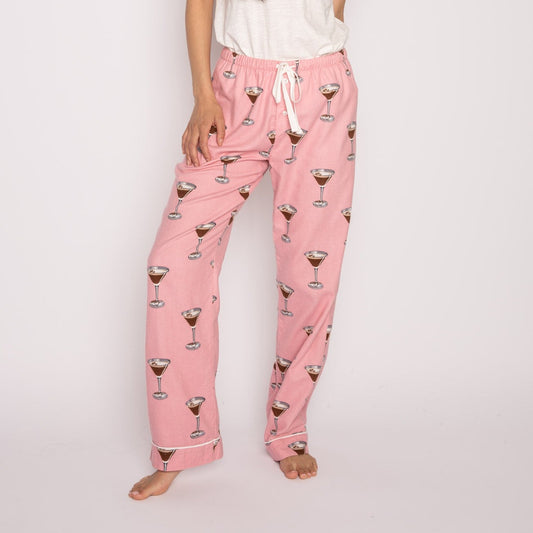 Flannel Pajama Pant - RKFLP - Pour it Forward/Espresso Yourself Sleep & Lounge - Lounger - Bottoms P.J. Salvage PINK XS 