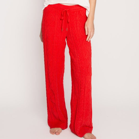 Forever Festive Cable Knitted Pant - RLFFP1 - Scarlet Unclassified P.J. Salvage RED S 