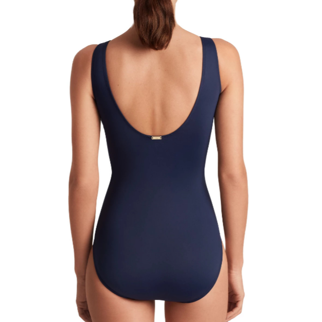 Ruffled Surplice One-Piece - 20101010 - Dark Navy Swim - One Pieces RALPH LAUREN