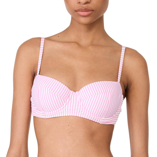 Striped Smocked Bikini Top - S21500 - Begonia Tide Stripe Swim - Tops - Bikinis KATE SPADE