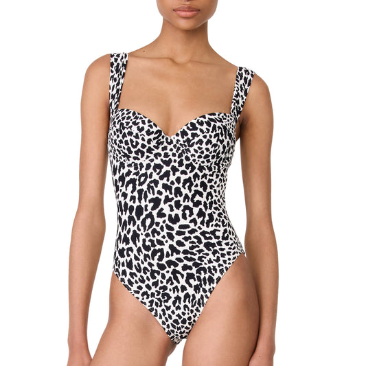 Shirred Strap One Piece - S22491 - Leopard Swim - One Pieces KATE SPADE