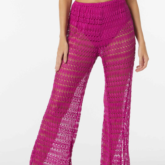 Aflutter Side Slit Cover Up Pant - T63529 - Magenta Swim - Cover ups COCO CONTOURS PINK S 
