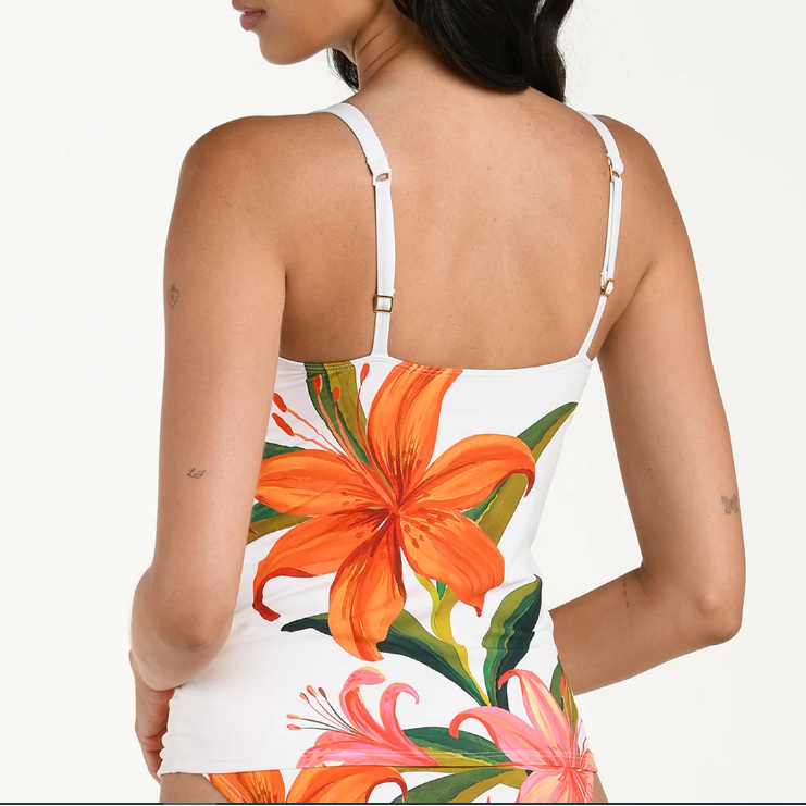 Jungle Blossoms Over the Shoulder Tankini Top - LB6CJ79 Swim - Tops - Tankinis LA BLANCA