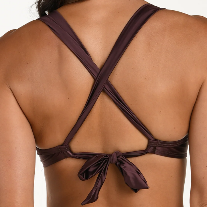 Earth Goddess Draped Underwire Bikini Top - LB5RR75 - Truffle Swim - Tops - Bikinis LA BLANCA