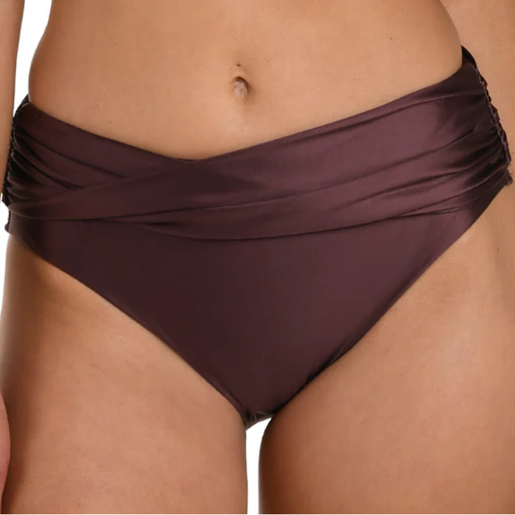 Earth Goddess Mid-Waist Twist Front Bottom - LB5RR99 - Truffle Swim - Bottoms - Bikini LA BLANCA