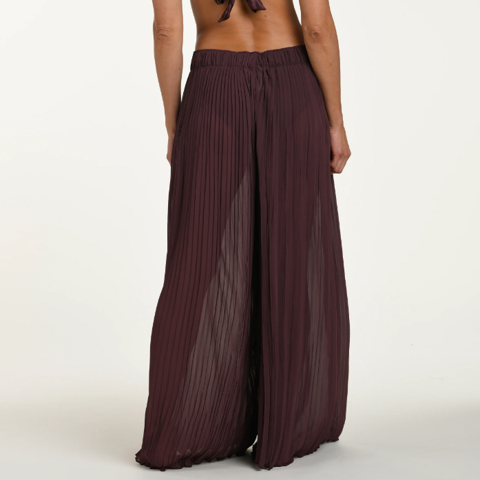 Sunbeams Pleated Palazzo Pant - LB6CS41 - Truffle Swim - Cover ups LA BLANCA