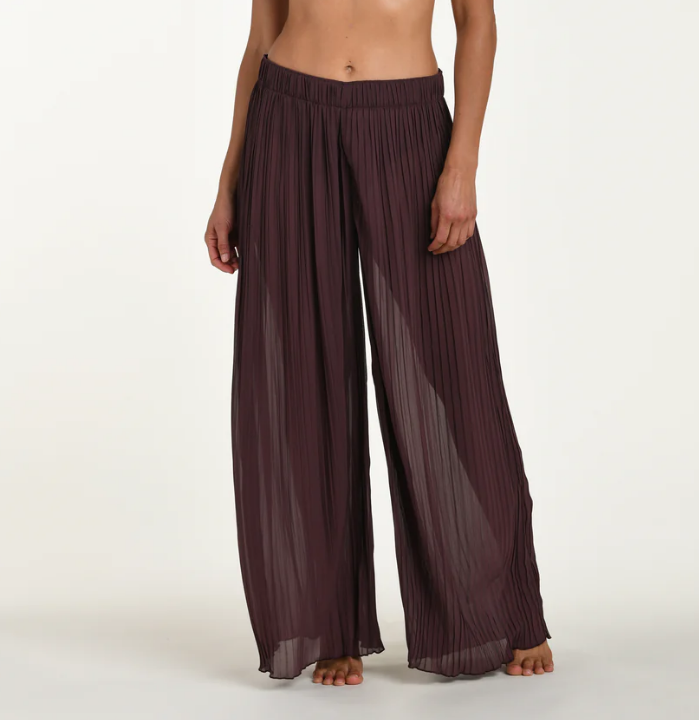 Sunbeams Pleated Palazzo Pant - LB6CS41 - Truffle Swim - Cover ups LA BLANCA