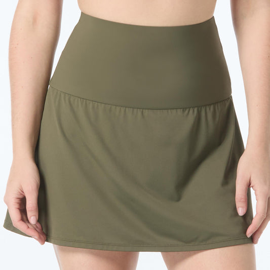 Classic Solids Soar Ultra High Swim Skirt - U95396 - Palm Swim - Bottoms - Skirt COCO REEF