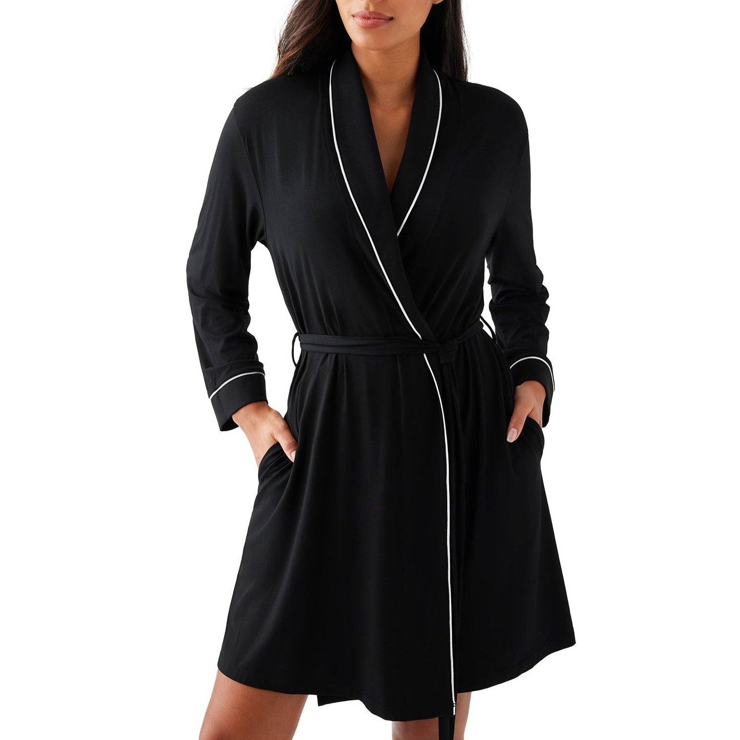 Lease to Lounge Robe - W29283 Sleep & Lounge - Sleep - Pajamas Wacoal BLACK 2X 