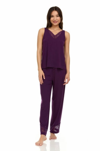 Franny Pajama Set - T90942 - Beige Sleep & Lounge FLORA NIKROOZ plum L