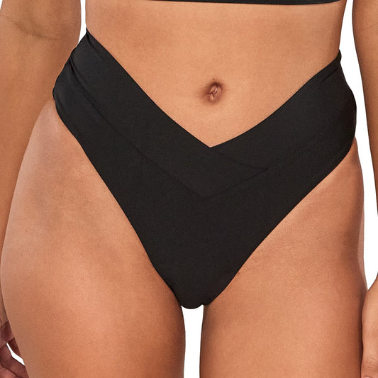 Delfina V-Front - B325 - Black Swim - Bottoms - Bikini Sunsets, Inc.