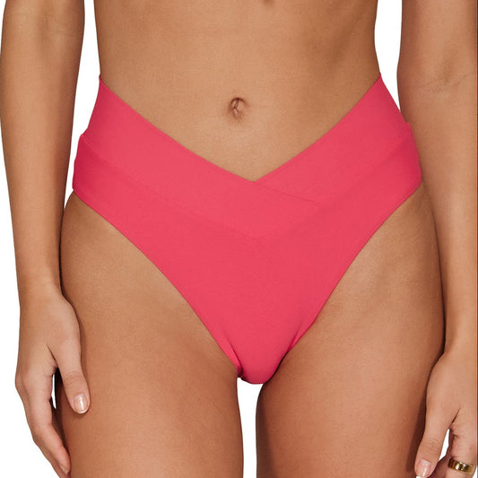 Delfina V-Front - B325 - Watermelon Swim - Bottoms - Bikini Sunsets, Inc.