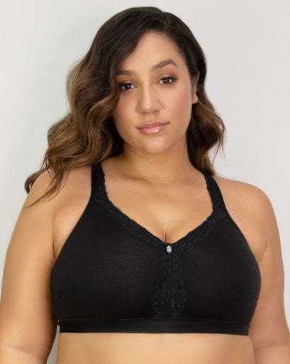 Cotton Luxe Wirefree Bra - 1010 - Black Bras & Lingerie - Bras - Wireless Bras CURVY COUTURE BLACK 38DDD