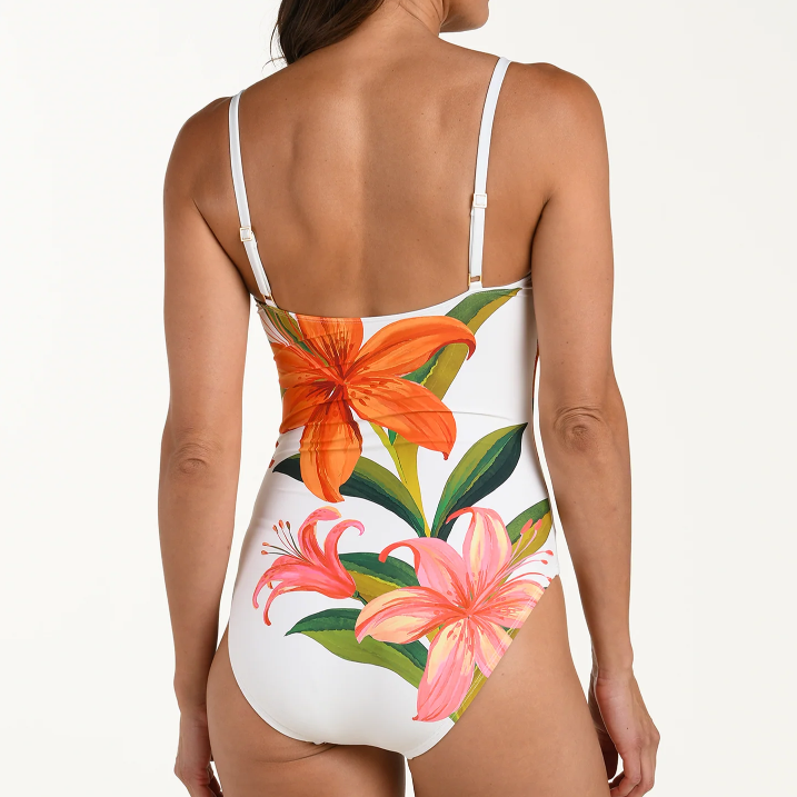 Jungle Blossoms Lingerie One Piece with Beaded Detail - LB6CJ24 Swim - One Pieces LA BLANCA