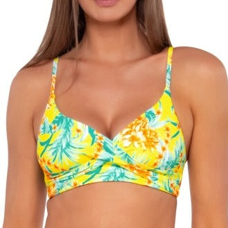 619T lyla bralette - Golden Tropics Sandbar Rib Swim - Tops - Bikinis Sunsets, Inc. Yellow L 