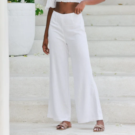 The Jetset White Linen Pant - LPT-RAYLIN Unclassified Kenny Flowers WHITE S 