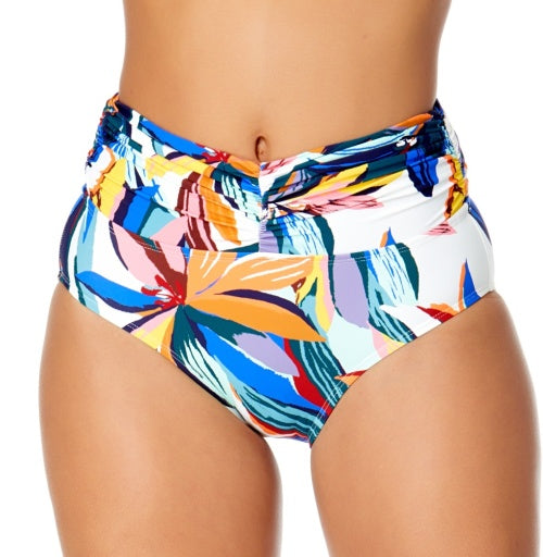 Shirred Soft Waistband Bottom - 25MB38815 - Riveria Floral Swim - Bottoms - Bikini ANNE COLE MULTI COLOR XL