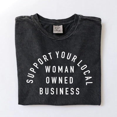 Support Your Local Woman Owned Business Tee Apparel Ashley's Lingerie & Swimwear 2XL Vintage Black