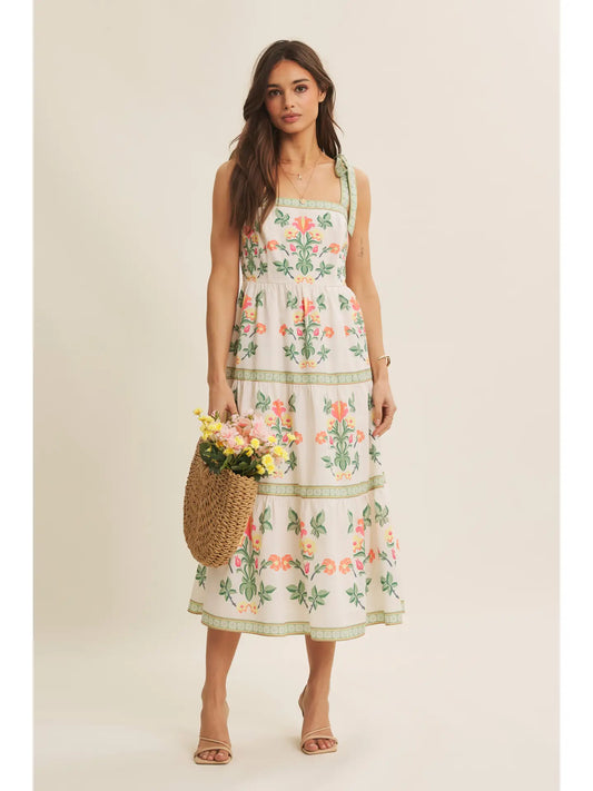 Softly Romantic Midi Dress Apparel - Dress IN FEBRUARY WHITE S