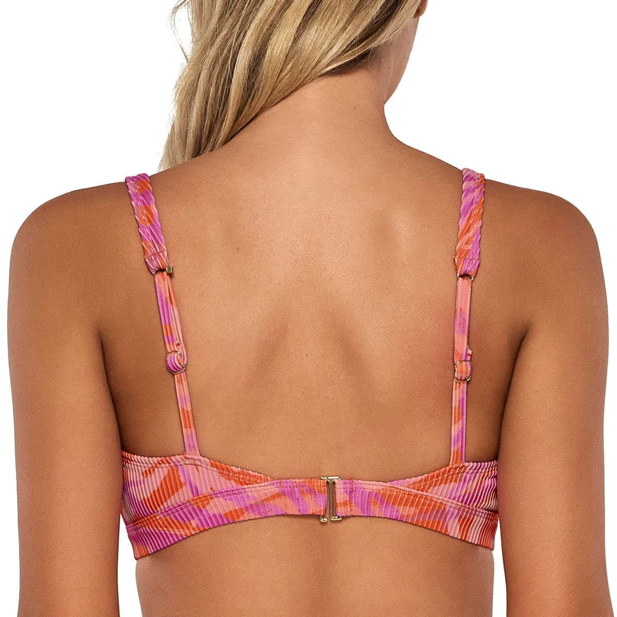 Paige Squareneck Top - T536 - Palm Fusion Rio Rib Swim - Tops - Bikinis Sunsets, Inc.