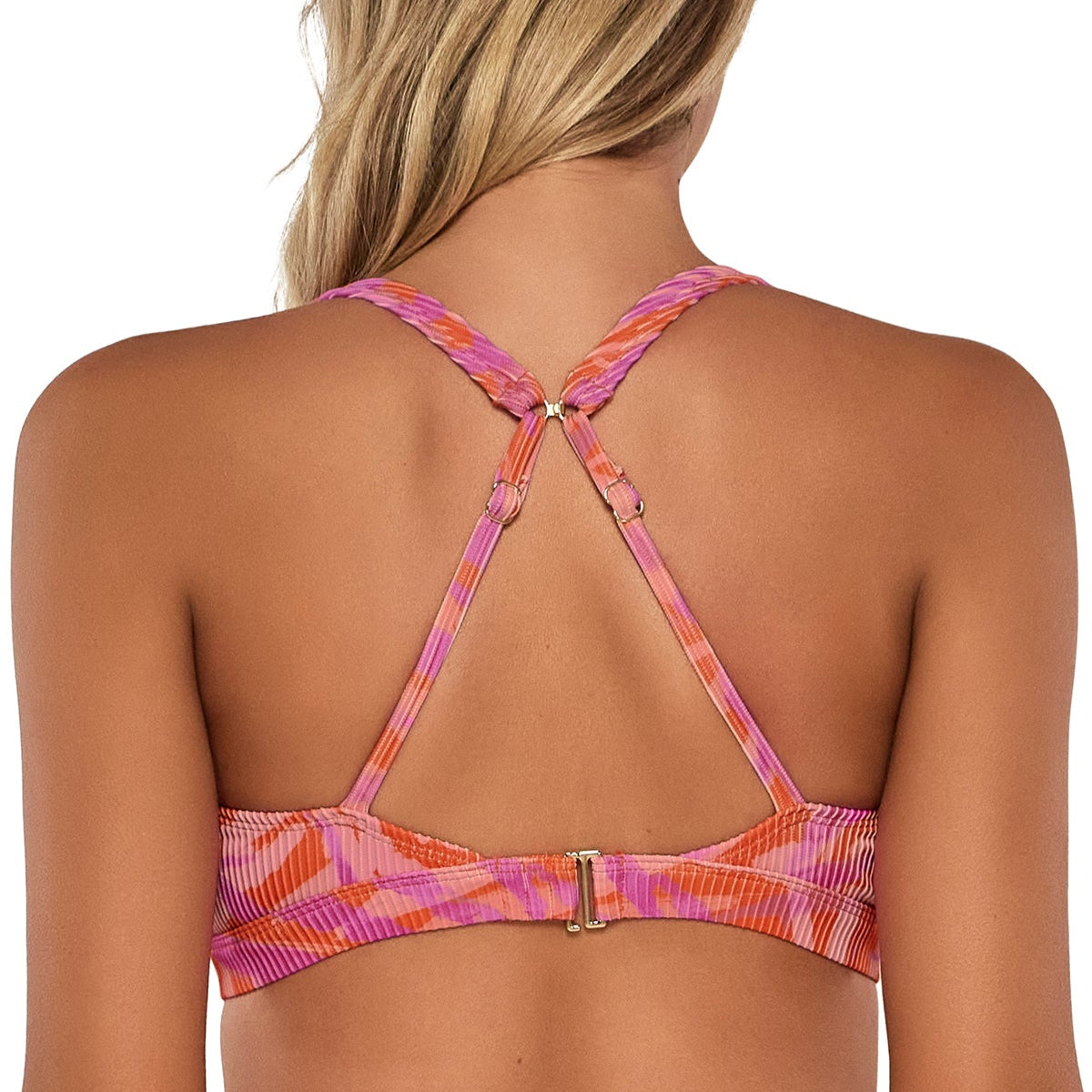 Paige Squareneck Top - T536 - Palm Fusion Rio Rib Swim - Tops - Bikinis Sunsets, Inc.