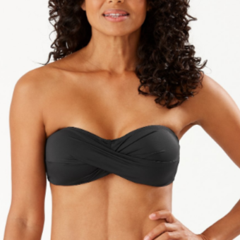 Pearl Twist Front Bandeau Bikini Top - TSW31006T - Black Swim - Tops - Bikinis TOMMY BAHAMA BLACK XS