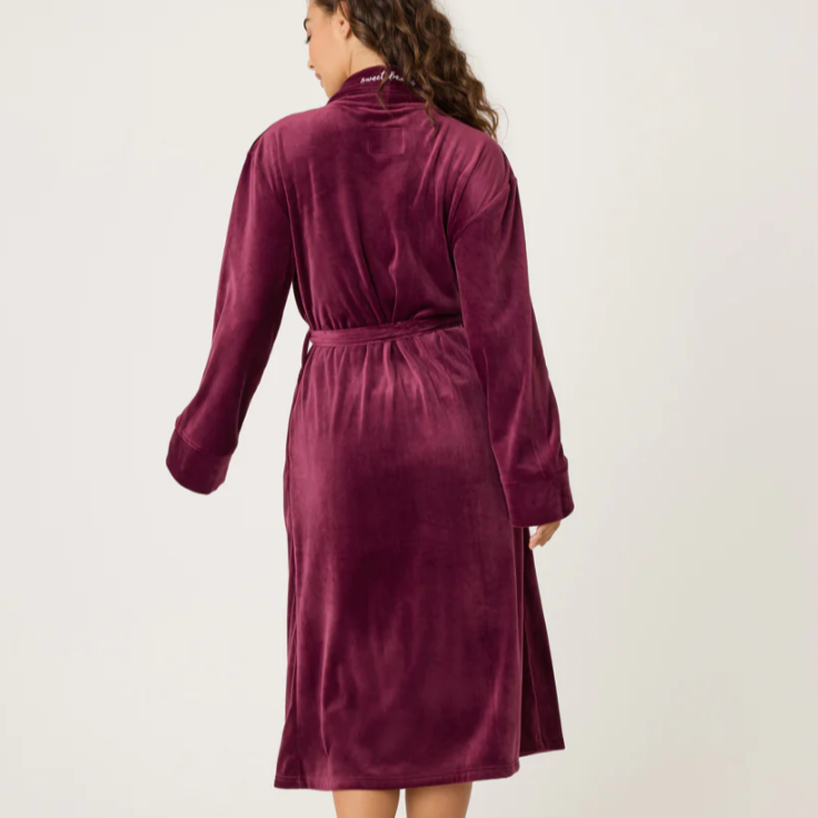 Velvety Velour Robe - RPVVR - Bordeaux/Navy Sleep & Lounge - Sleep - Robes & Kimonos P.J. Salvage