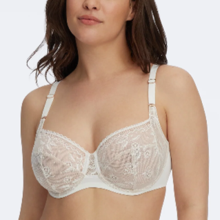 Lacy Full Coverage Underwire Bra - 334235 - Ivory